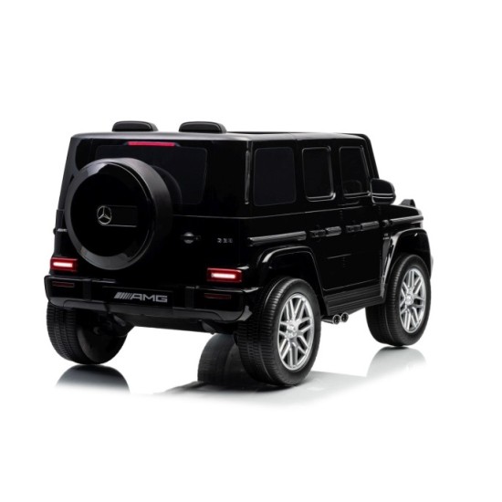 JOKO Elektrické autíčko Mercedes G63 AMG 4x4, penové kolesá, kožené sedadlo, čierne
