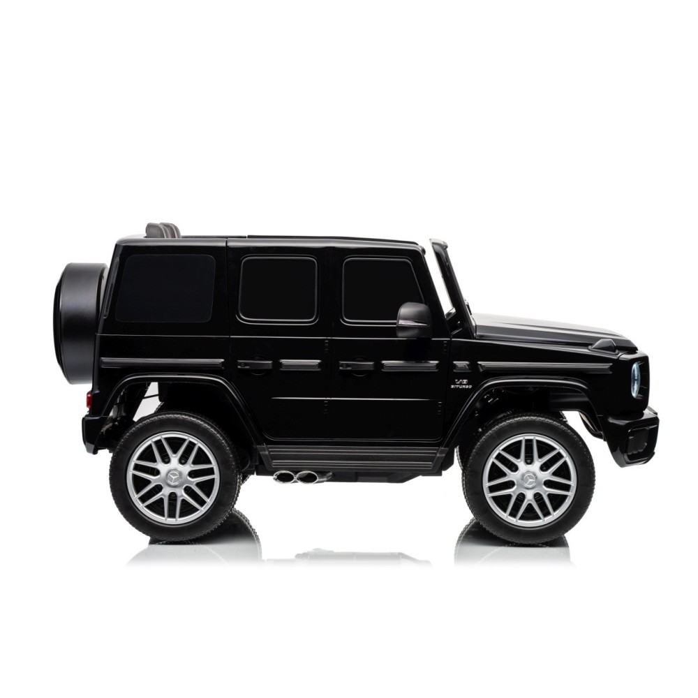 JOKO Elektrické autíčko Mercedes G63 AMG 4x4, penové kolesá, kožené sedadlo, čierne