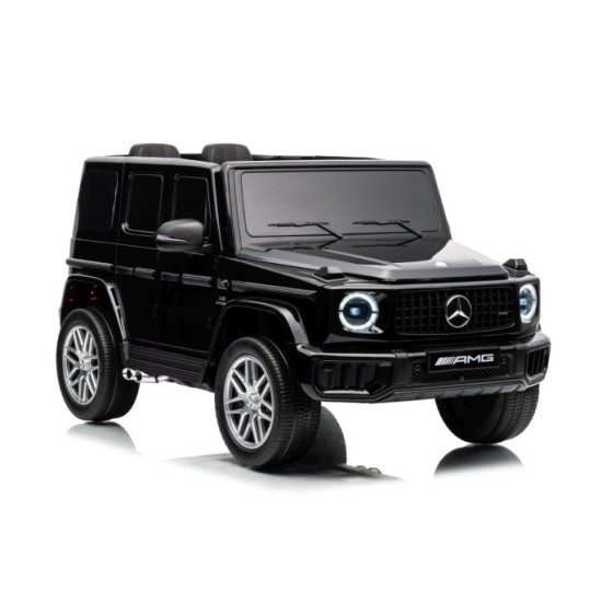 JOKO Elektrické autíčko Mercedes G63 AMG 4x4, penové kolesá, kožené sedadlo, čierne
