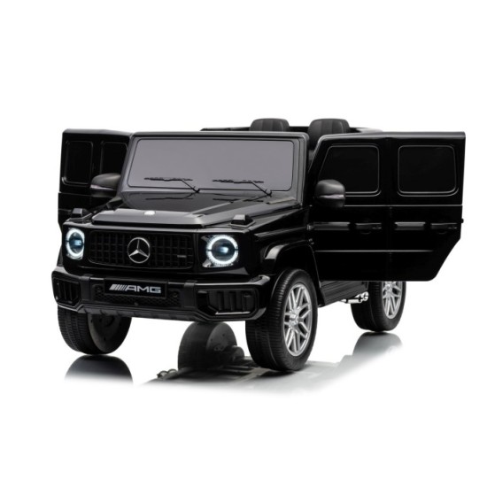 JOKO Elektrické autíčko Mercedes G63 AMG 4x4, penové kolesá, kožené sedadlo, čierne
