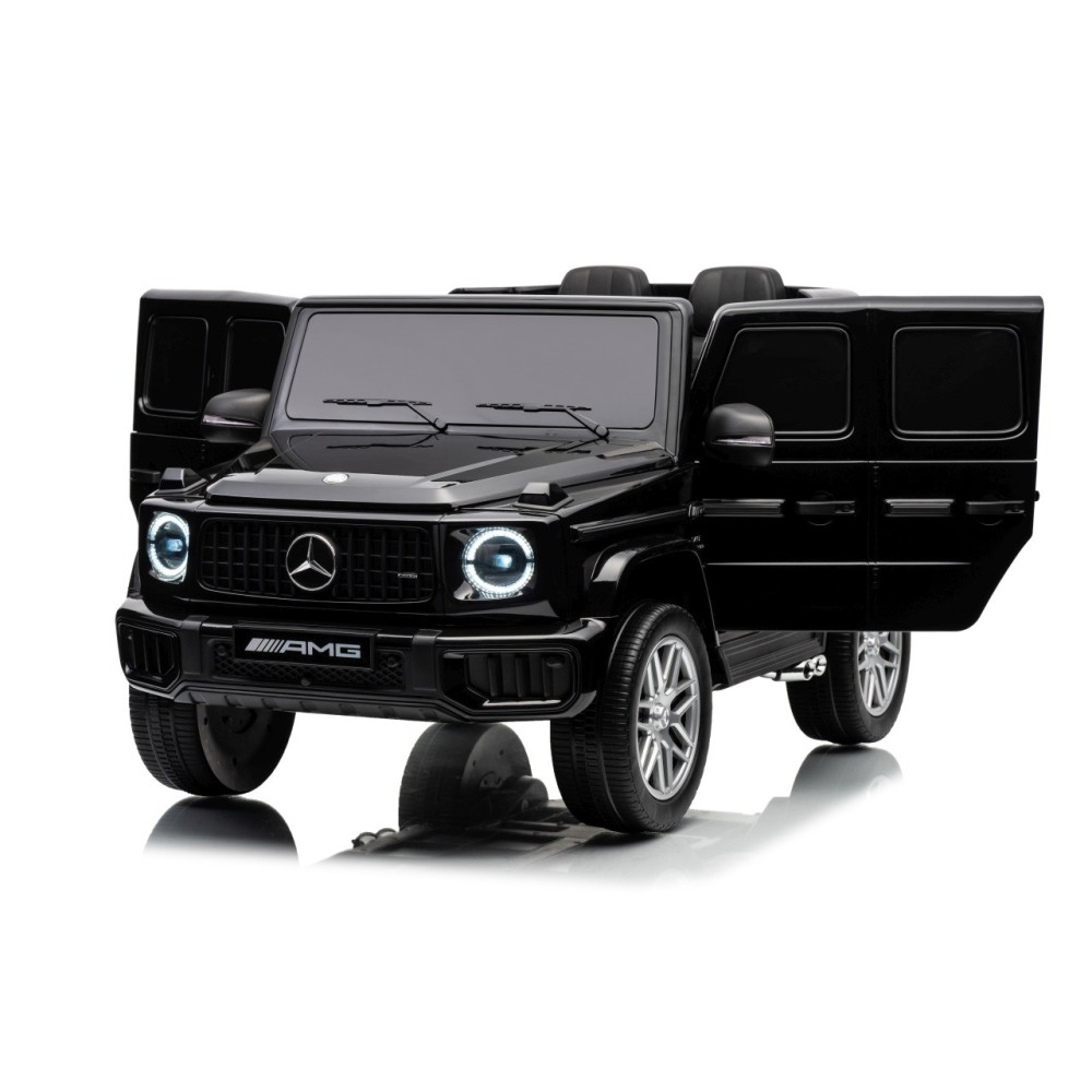 JOKO Elektrické autíčko Mercedes G63 AMG 4x4, penové kolesá, kožené sedadlo, čierne