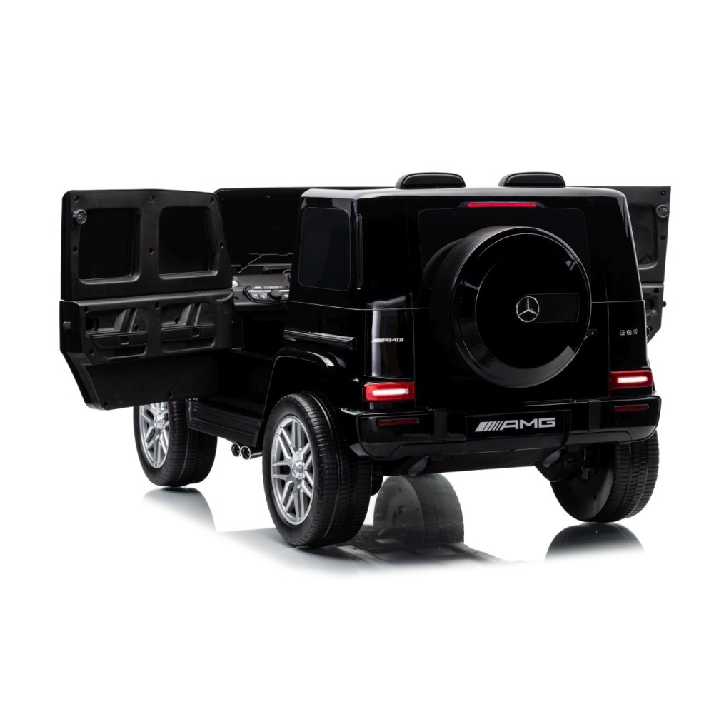 JOKO Elektrické autíčko Mercedes G63 AMG 4x4, penové kolesá, kožené sedadlo, čierne
