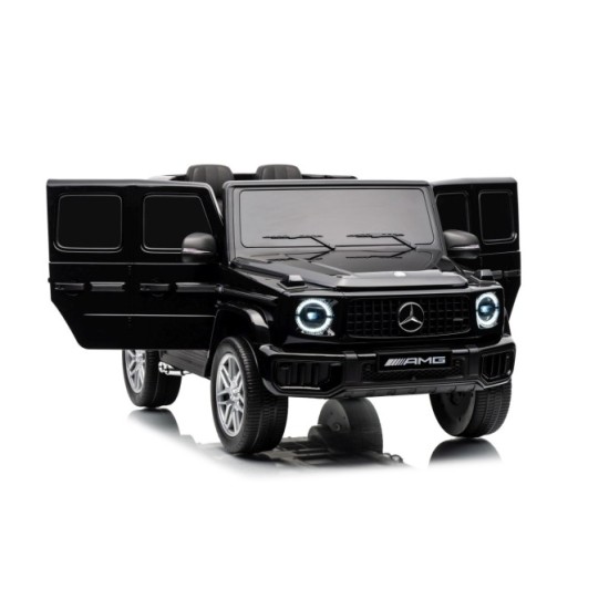 JOKO Elektrické autíčko Mercedes G63 AMG 4x4, penové kolesá, kožené sedadlo, čierne