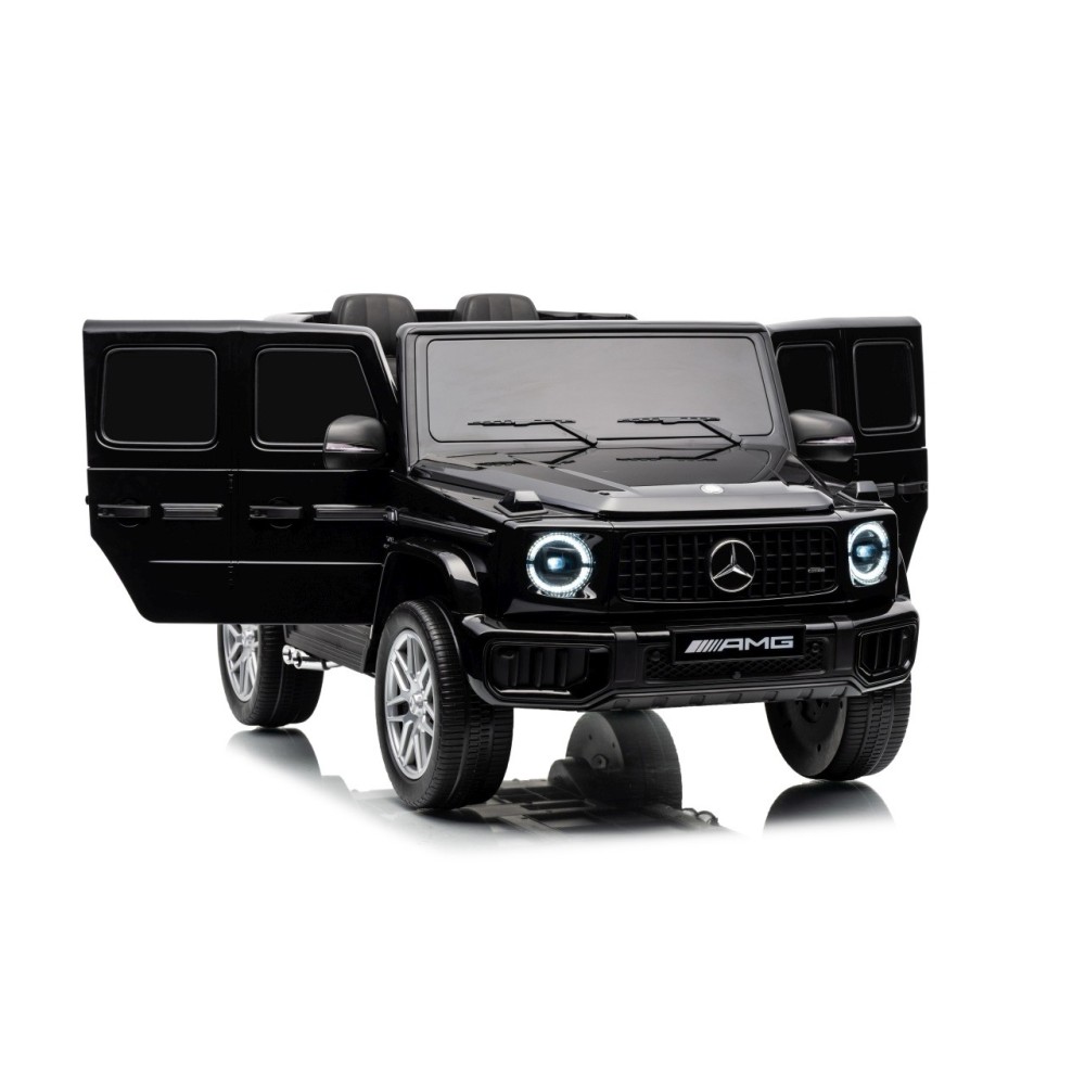 JOKO Elektrické autíčko Mercedes G63 AMG 4x4, penové kolesá, kožené sedadlo, čierne