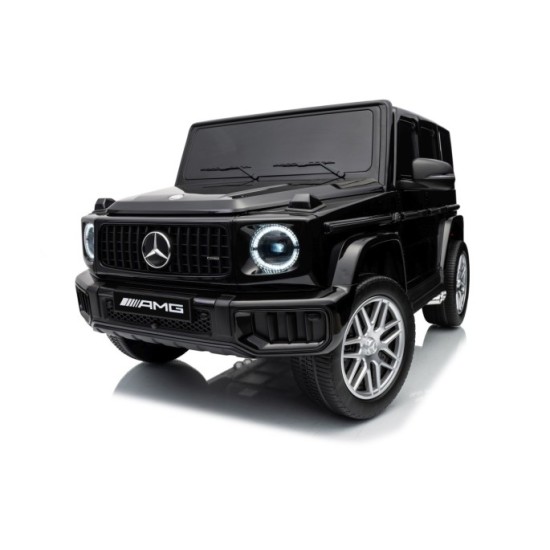 JOKO Elektrické autíčko Mercedes G63 AMG 4x4, penové kolesá, kožené sedadlo, čierne