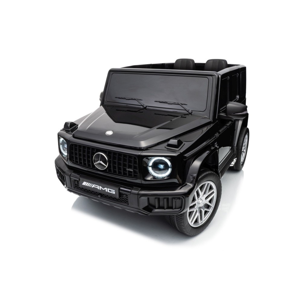 JOKO Elektrické autíčko Mercedes G63 AMG 4x4, penové kolesá, kožené sedadlo, čierne