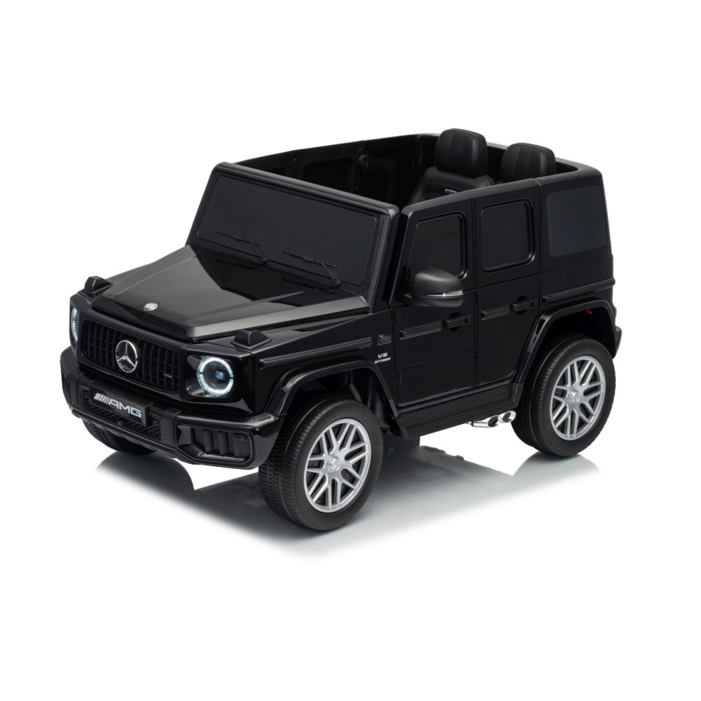 JOKO Elektrické autíčko Mercedes G63 AMG 4x4, penové kolesá, kožené sedadlo, čierne