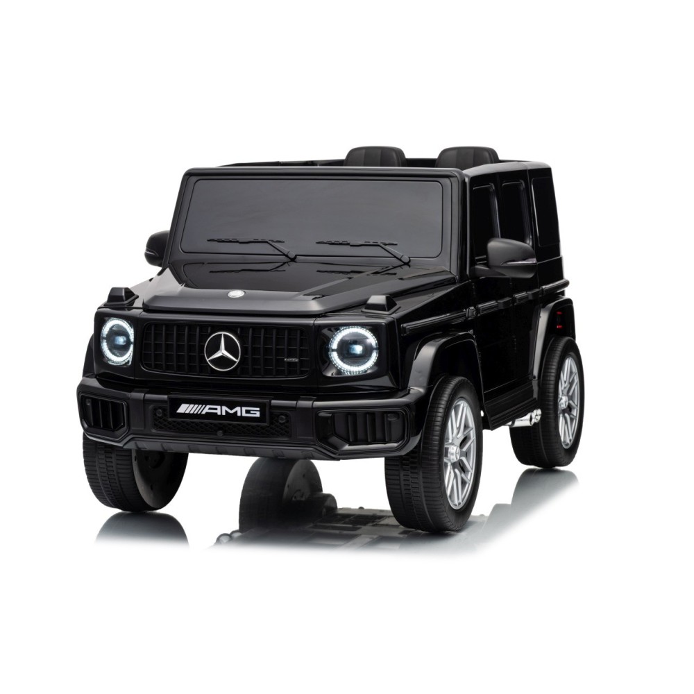 JOKO Elektrické autíčko Mercedes G63 AMG 4x4, penové kolesá, kožené sedadlo, čierne