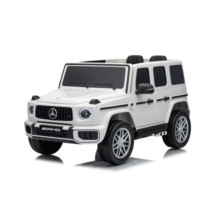 JOKO Elektrické autíčko Mercedes G63 AMG 4x4, penové kolesá, kožené sedadlo, biele