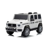 JOKO Elektrické autíčko Mercedes G63 AMG 4x4, penové kolesá, kožené sedadlo, biele