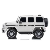 JOKO Elektrické autíčko Mercedes G63 AMG 4x4, penové kolesá, kožené sedadlo, biele