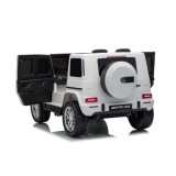 JOKO Elektrické autíčko Mercedes G63 AMG 4x4, penové kolesá, kožené sedadlo, biele