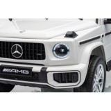 JOKO Elektrické autíčko Mercedes G63 AMG 4x4, penové kolesá, kožené sedadlo, biele