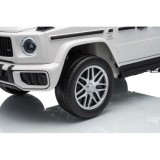 JOKO Elektrické autíčko Mercedes G63 AMG 4x4, penové kolesá, kožené sedadlo, biele