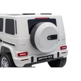 JOKO Elektrické autíčko Mercedes G63 AMG 4x4, penové kolesá, kožené sedadlo, biele