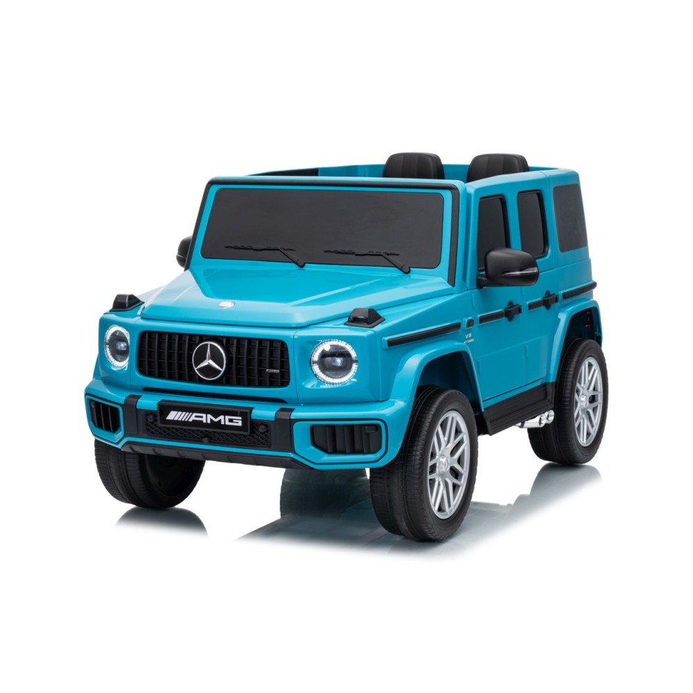 JOKO Elektrické autíčko Mercedes G63 AMG 4x4, penové kolesá, kožené sedadlo, modré
