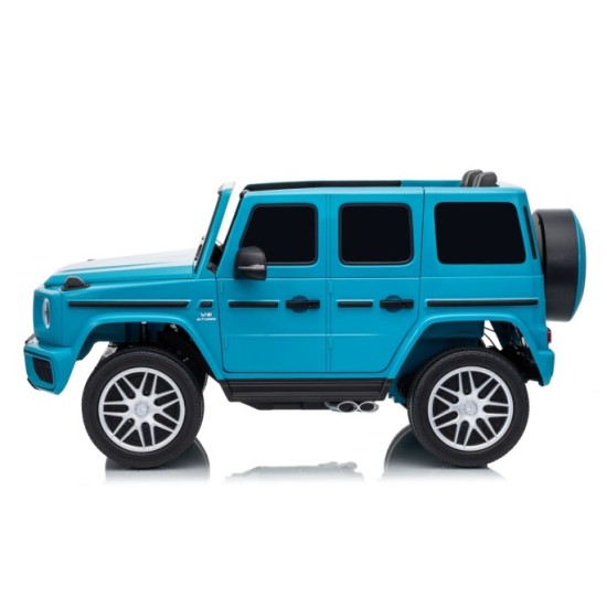 JOKO Elektrické autíčko Mercedes G63 AMG 4x4, penové kolesá, kožené sedadlo, modré