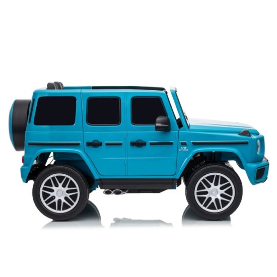 JOKO Elektrické autíčko Mercedes G63 AMG 4x4, penové kolesá, kožené sedadlo, modré