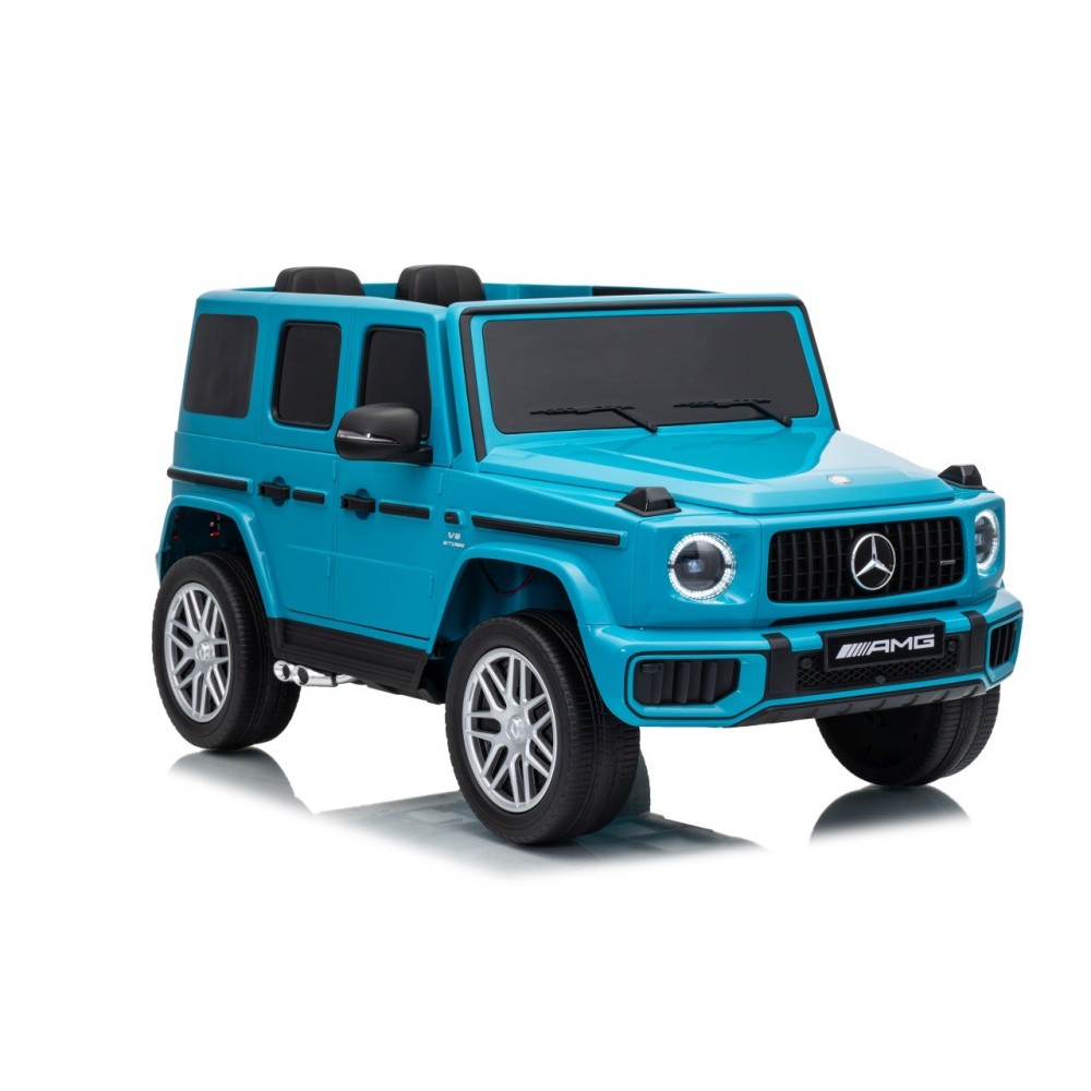 JOKO Elektrické autíčko Mercedes G63 AMG 4x4, penové kolesá, kožené sedadlo, modré