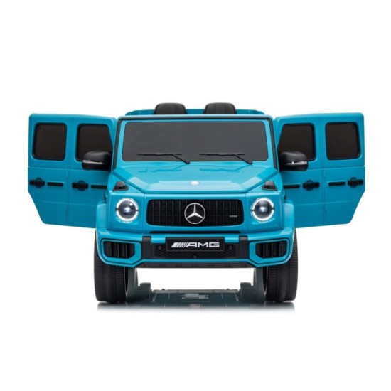 JOKO Elektrické autíčko Mercedes G63 AMG 4x4, penové kolesá, kožené sedadlo, modré