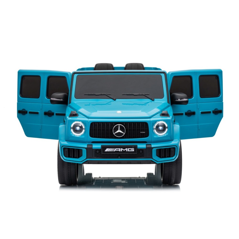 JOKO Elektrické autíčko Mercedes G63 AMG 4x4, penové kolesá, kožené sedadlo, modré