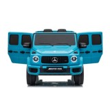 JOKO Elektrické autíčko Mercedes G63 AMG 4x4, penové kolesá, kožené sedadlo, modré