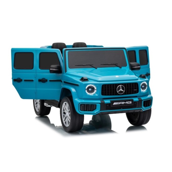 JOKO Elektrické autíčko Mercedes G63 AMG 4x4, penové kolesá, kožené sedadlo, modré
