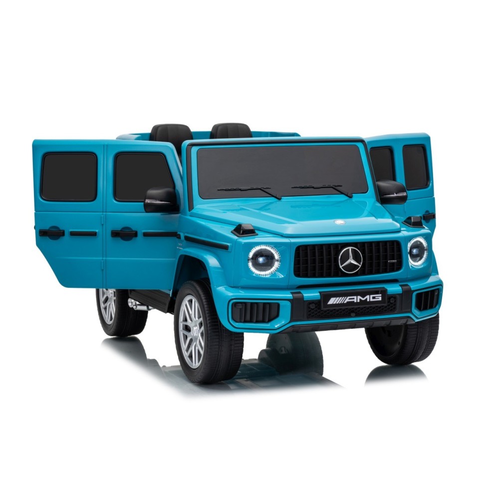 JOKO Elektrické autíčko Mercedes G63 AMG 4x4, penové kolesá, kožené sedadlo, modré