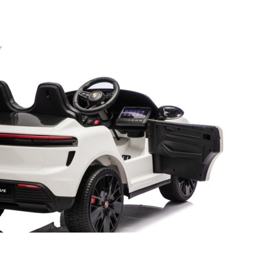 JOKO Elektrické autíčko Porsche Macan 4x4, penové kolesá, kožené sedadlo, biele