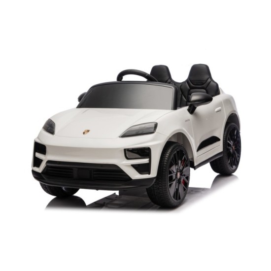 JOKO Elektrické autíčko Porsche Macan 4x4, penové kolesá, kožené sedadlo, biele