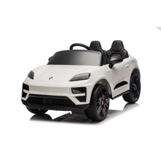 JOKO Elektrické autíčko Porsche Macan 4x4, penové kolesá, kožené sedadlo, biele