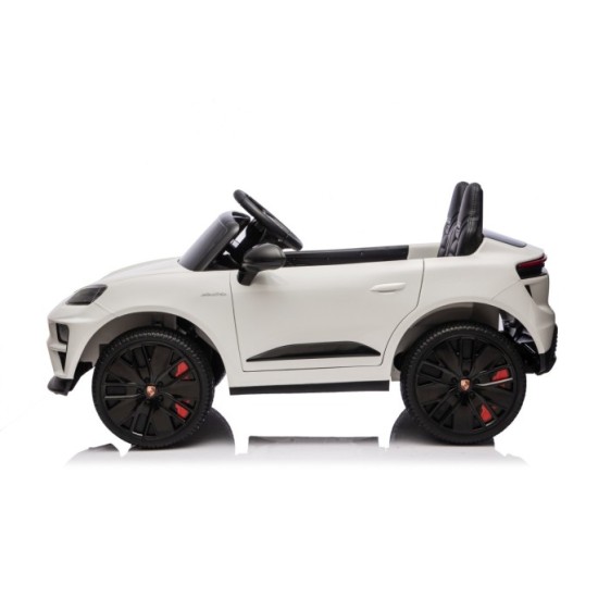 JOKO Elektrické autíčko Porsche Macan 4x4, penové kolesá, kožené sedadlo, biele