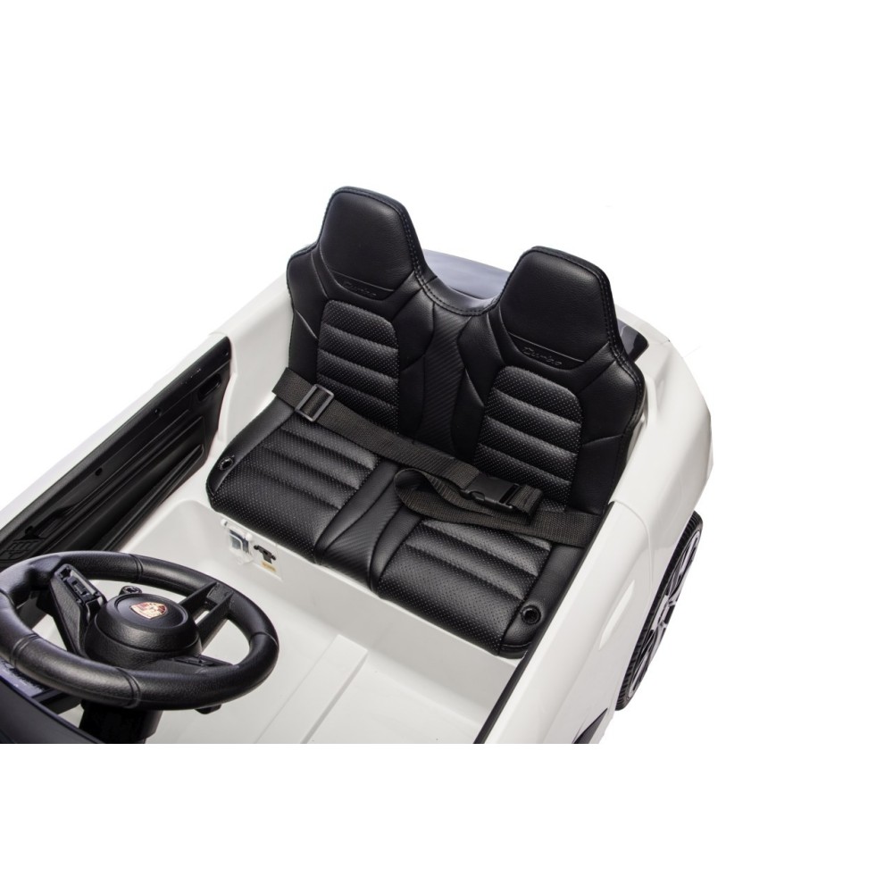 JOKO Elektrické autíčko Porsche Macan 4x4, penové kolesá, kožené sedadlo, biele