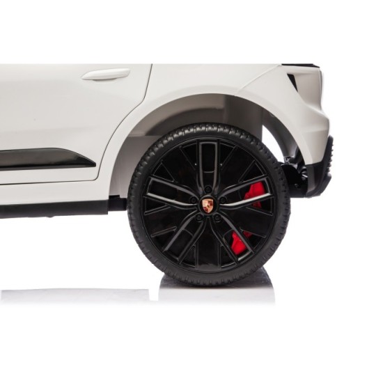 JOKO Elektrické autíčko Porsche Macan 4x4, penové kolesá, kožené sedadlo, biele