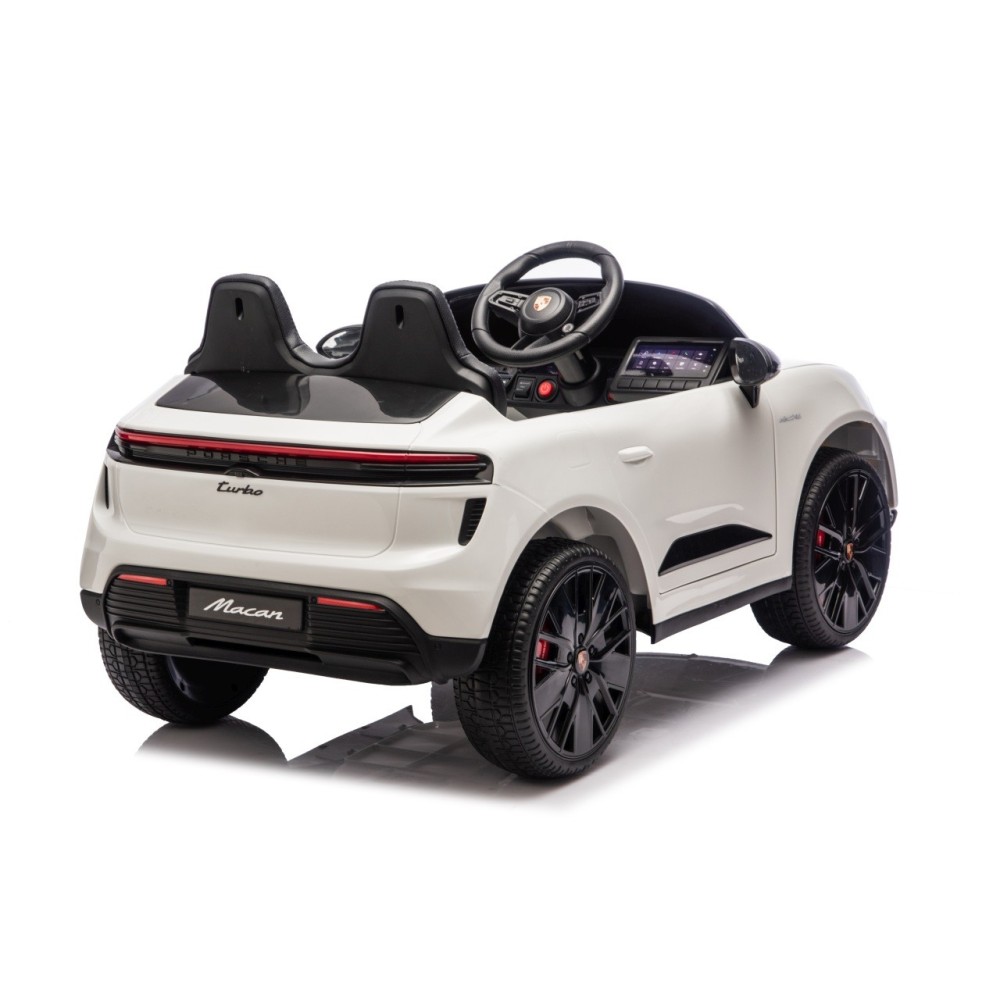 JOKO Elektrické autíčko Porsche Macan 4x4, penové kolesá, kožené sedadlo, biele