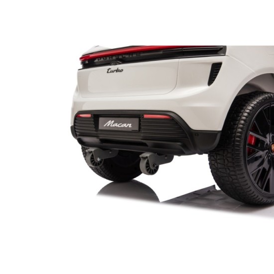 JOKO Elektrické autíčko Porsche Macan 4x4, penové kolesá, kožené sedadlo, biele