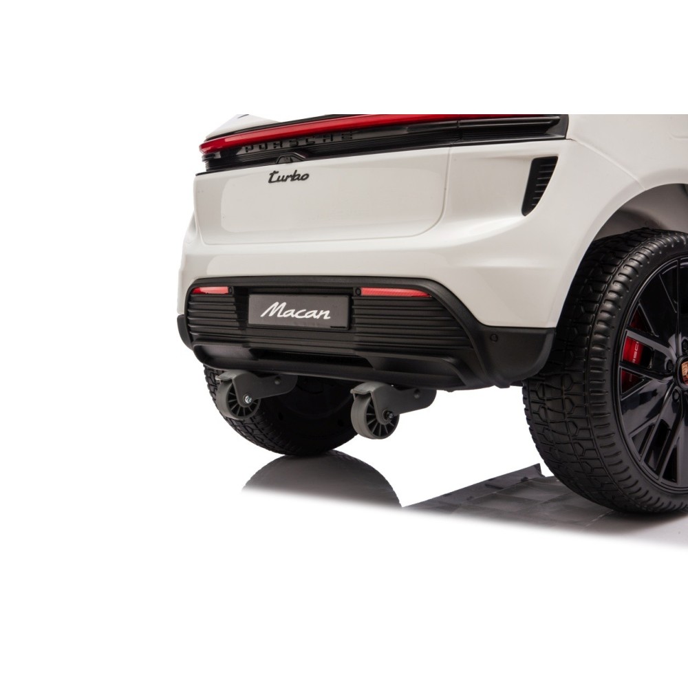 JOKO Elektrické autíčko Porsche Macan 4x4, penové kolesá, kožené sedadlo, biele