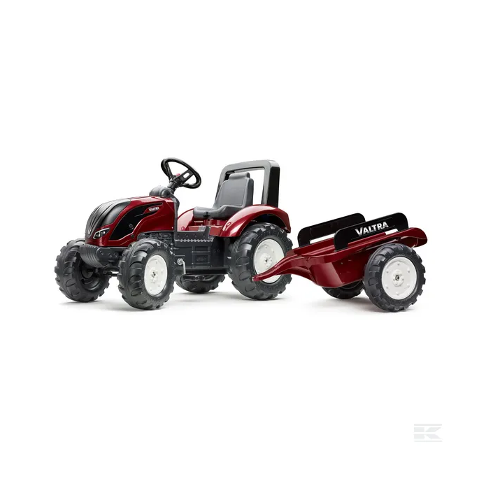 FALK Šľapací Traktor s vlečkou Valtra S4, od 3 do 7 rokov