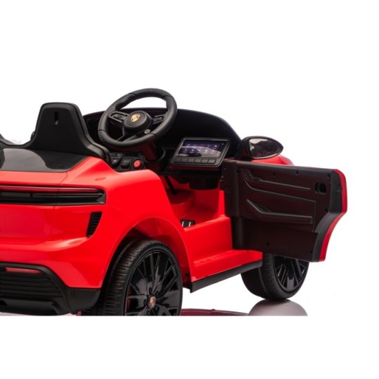 JOKO Elektrické autíčko Porsche Macan 4x4, penové kolesá, kožené sedadlo, červené
