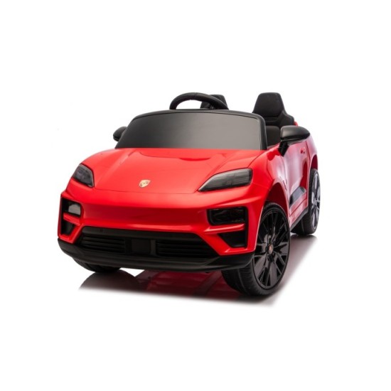 JOKO Elektrické autíčko Porsche Macan 4x4, penové kolesá, kožené sedadlo, červené