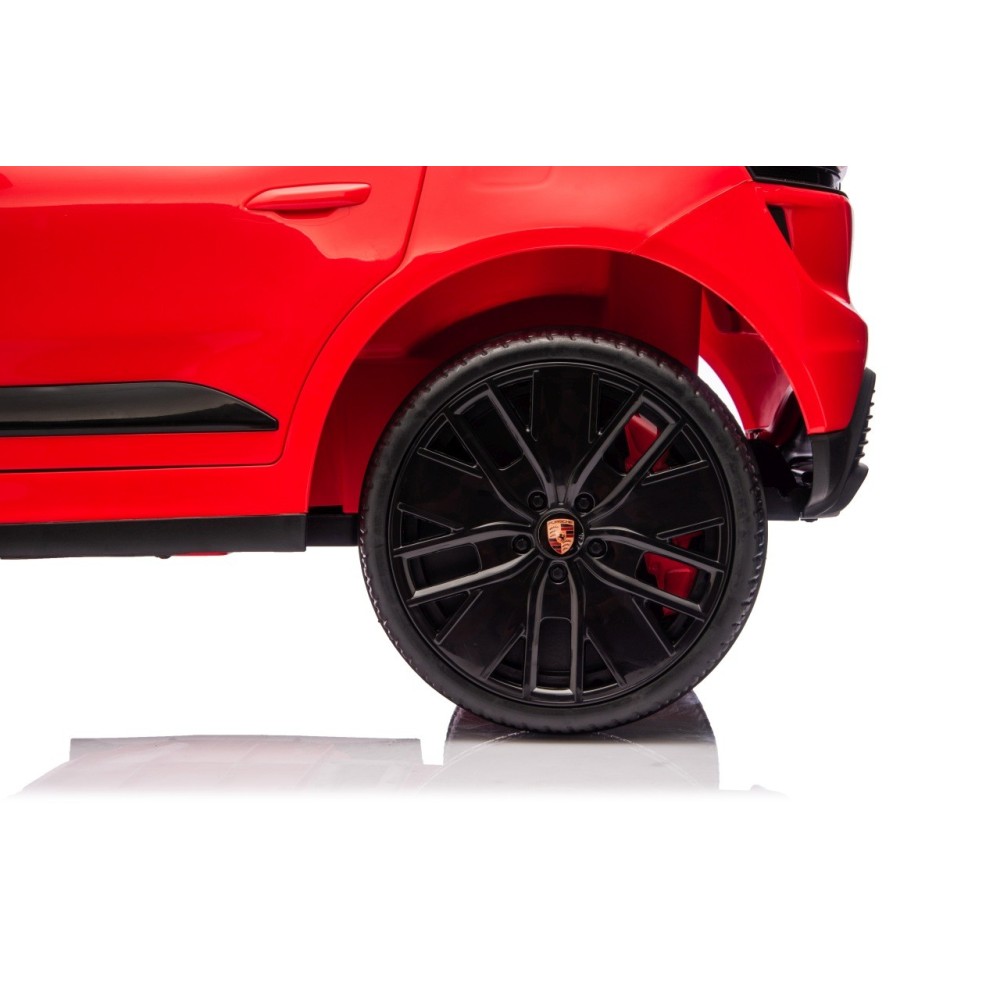 JOKO Elektrické autíčko Porsche Macan 4x4, penové kolesá, kožené sedadlo, červené
