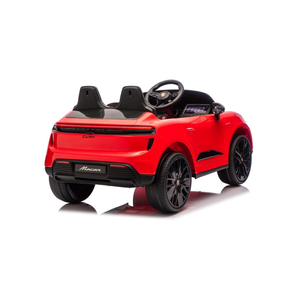 JOKO Elektrické autíčko Porsche Macan 4x4, penové kolesá, kožené sedadlo, červené