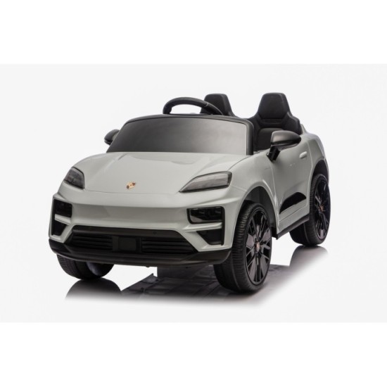 JOKO Elektrické autíčko Porsche Macan 4x4, penové kolesá, kožené sedadlo, sivé