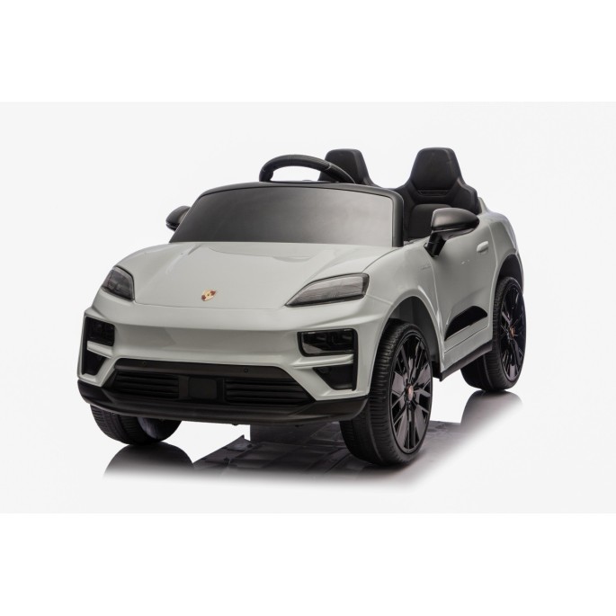 JOKO Elektrické autíčko Porsche Macan 4x4, penové kolesá, kožené sedadlo, sivé