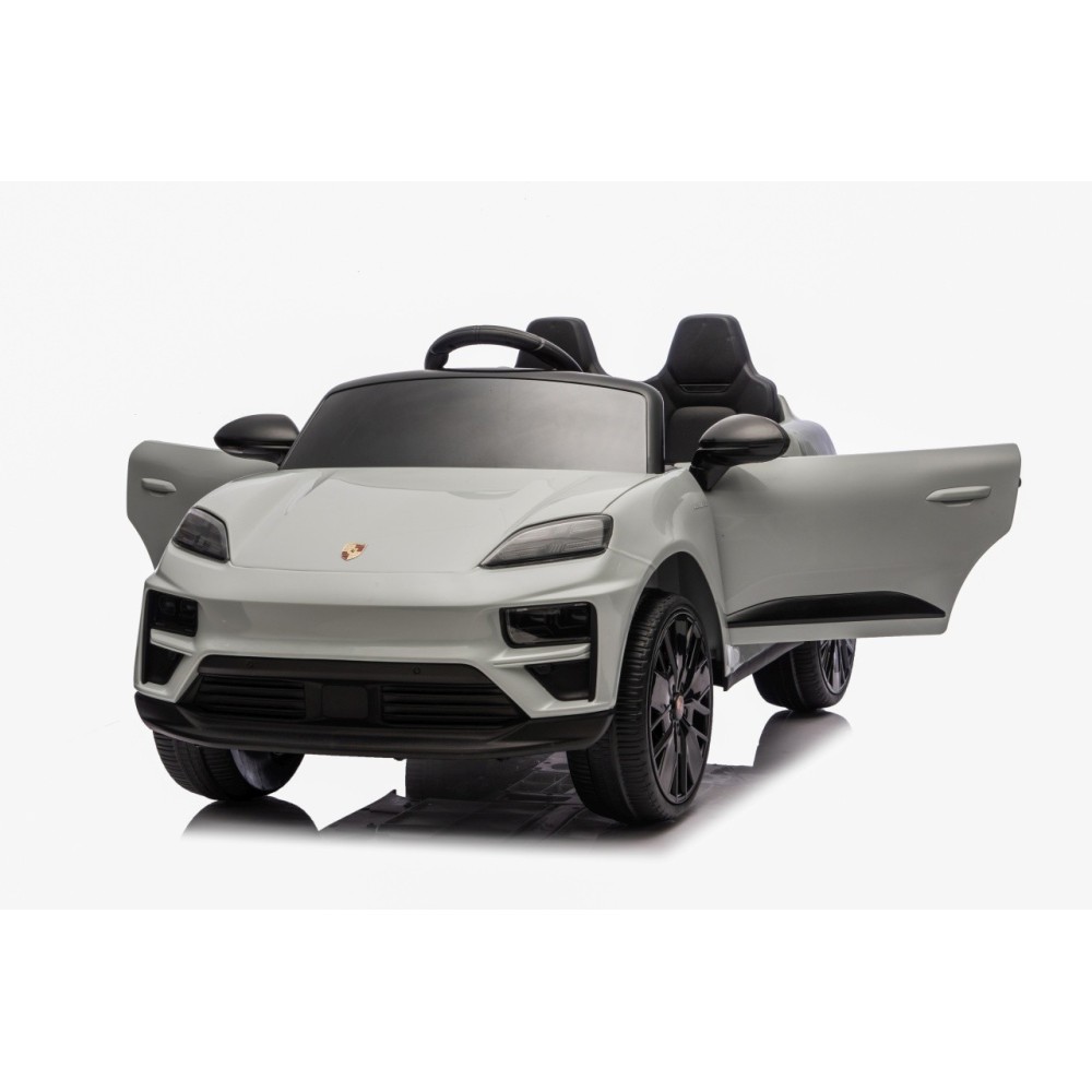 JOKO Elektrické autíčko Porsche Macan 4x4, penové kolesá, kožené sedadlo, sivé