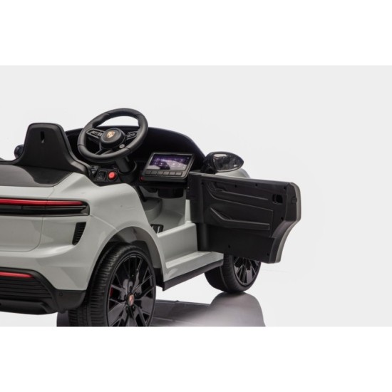 JOKO Elektrické autíčko Porsche Macan 4x4, penové kolesá, kožené sedadlo, sivé