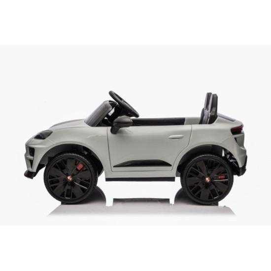 JOKO Elektrické autíčko Porsche Macan 4x4, penové kolesá, kožené sedadlo, sivé
