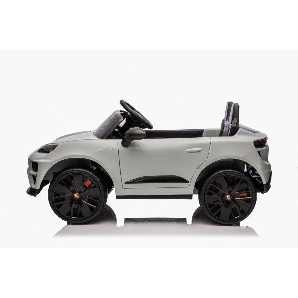 JOKO Elektrické autíčko Porsche Macan 4x4, penové kolesá, kožené sedadlo, sivé
