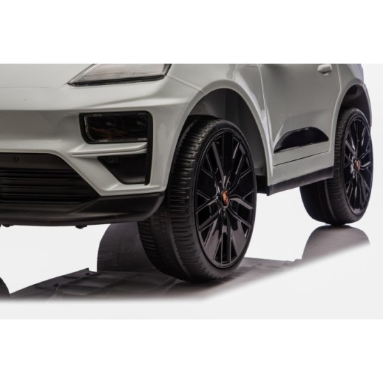 JOKO Elektrické autíčko Porsche Macan 4x4, penové kolesá, kožené sedadlo, sivé