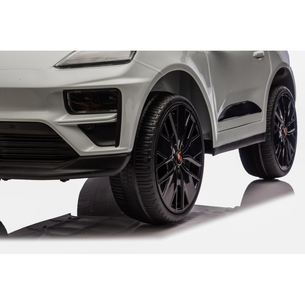 JOKO Elektrické autíčko Porsche Macan 4x4, penové kolesá, kožené sedadlo, sivé